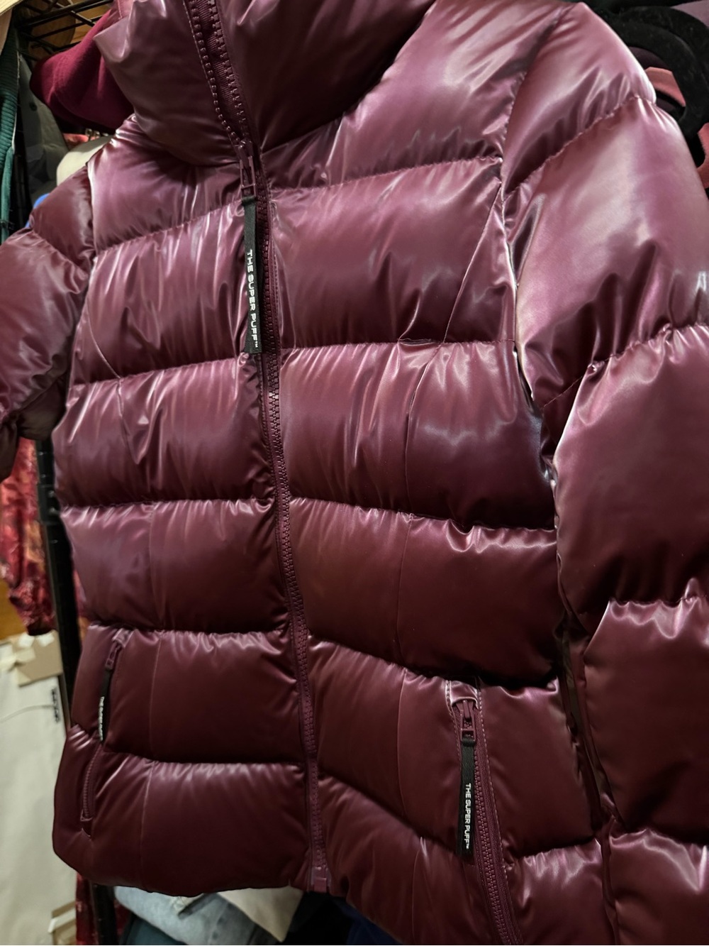 Aritzia Burgundy Iridescent Superpuff Jacket - Picture 5 of 10